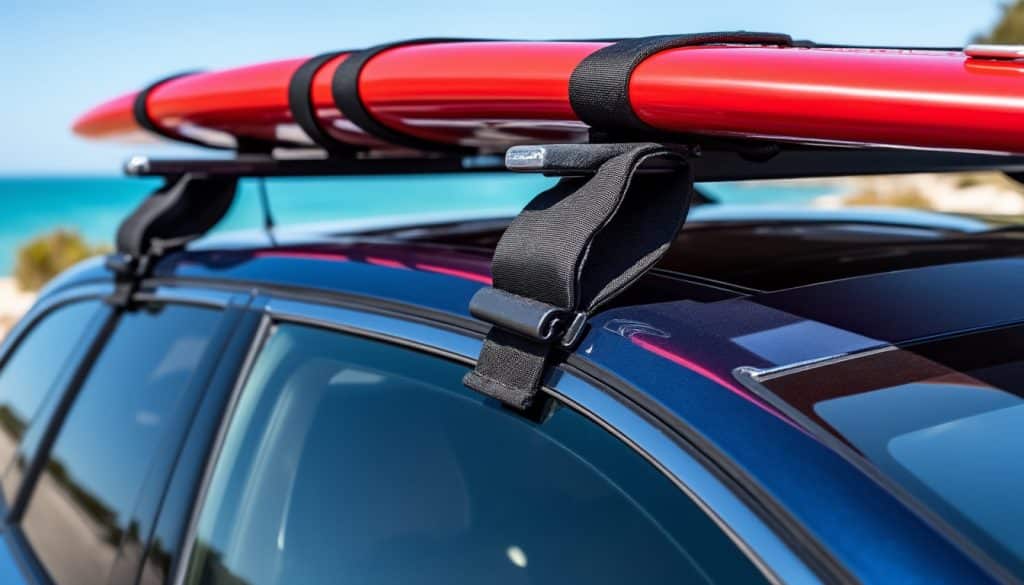 Transporter sa planche en voiture : barres et sangles
